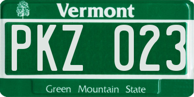 VT license plate PKZ023