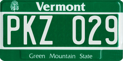 VT license plate PKZ029