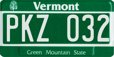 VT license plate PKZ032