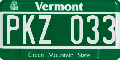 VT license plate PKZ033