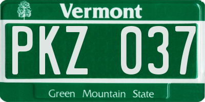 VT license plate PKZ037