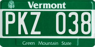 VT license plate PKZ038