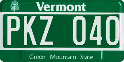 VT license plate PKZ040