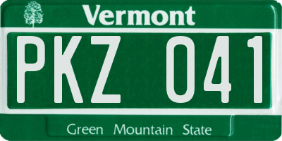 VT license plate PKZ041