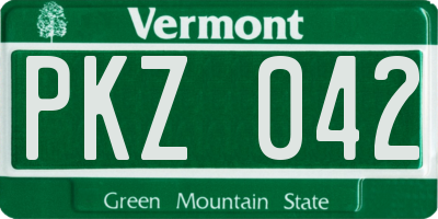 VT license plate PKZ042