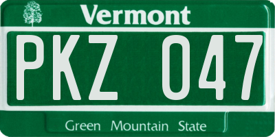 VT license plate PKZ047