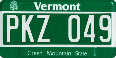 VT license plate PKZ049