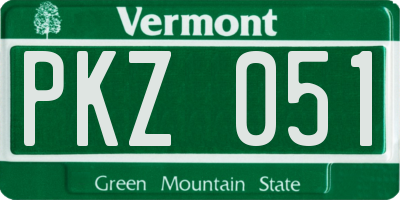 VT license plate PKZ051