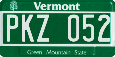 VT license plate PKZ052