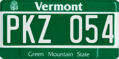 VT license plate PKZ054