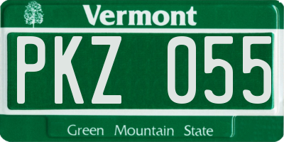VT license plate PKZ055
