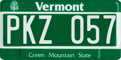 VT license plate PKZ057