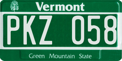 VT license plate PKZ058