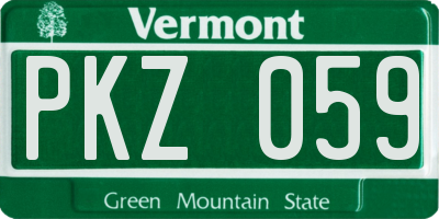 VT license plate PKZ059