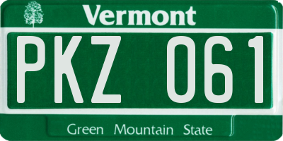 VT license plate PKZ061
