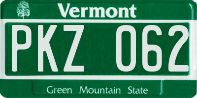 VT license plate PKZ062