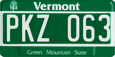 VT license plate PKZ063