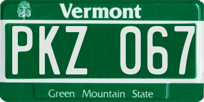 VT license plate PKZ067