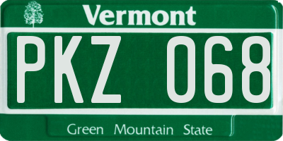VT license plate PKZ068