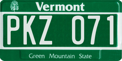 VT license plate PKZ071