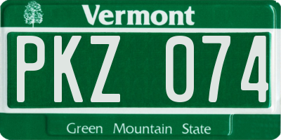 VT license plate PKZ074