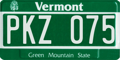 VT license plate PKZ075