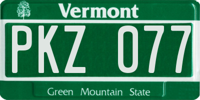VT license plate PKZ077