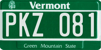 VT license plate PKZ081