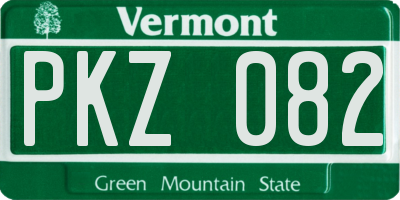 VT license plate PKZ082