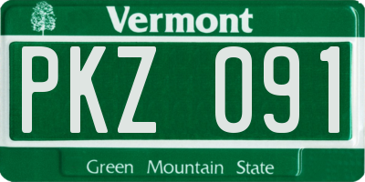 VT license plate PKZ091