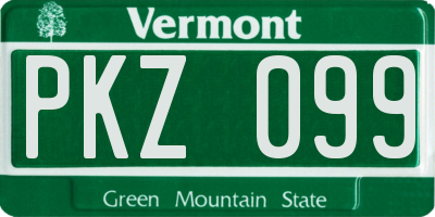VT license plate PKZ099