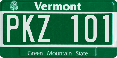 VT license plate PKZ101