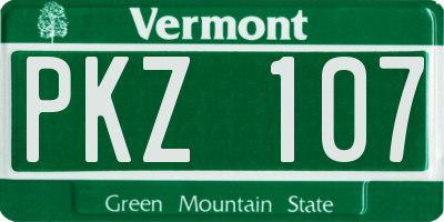 VT license plate PKZ107