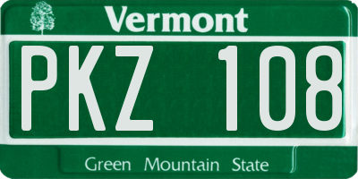 VT license plate PKZ108