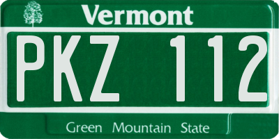 VT license plate PKZ112