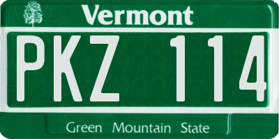 VT license plate PKZ114