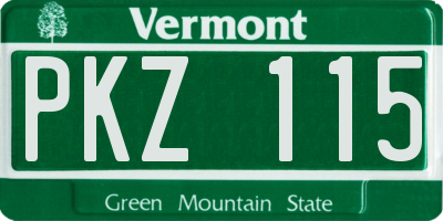 VT license plate PKZ115