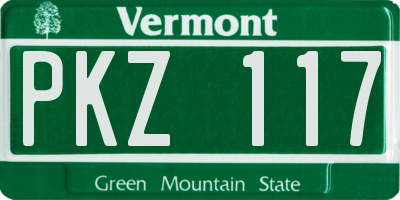 VT license plate PKZ117