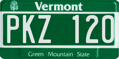 VT license plate PKZ120