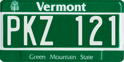 VT license plate PKZ121