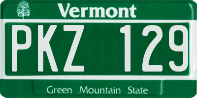 VT license plate PKZ129