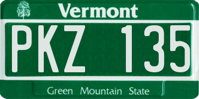 VT license plate PKZ135