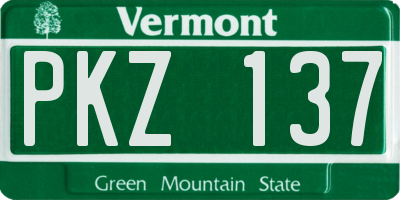 VT license plate PKZ137