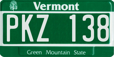 VT license plate PKZ138