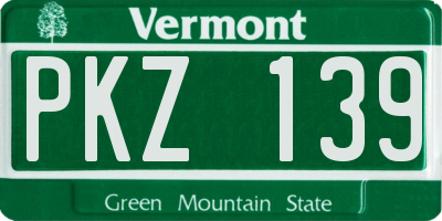 VT license plate PKZ139