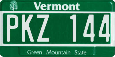 VT license plate PKZ144