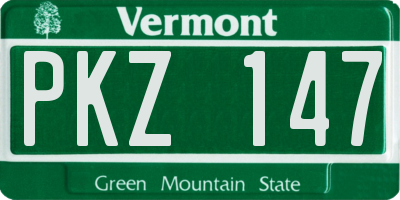VT license plate PKZ147