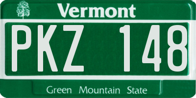 VT license plate PKZ148