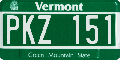 VT license plate PKZ151