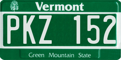 VT license plate PKZ152